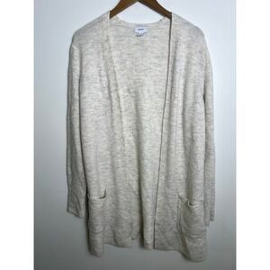 Old Navy Wm Med Open Front Marled Knit Cardigan Sweater Pockets Minimalist Basic